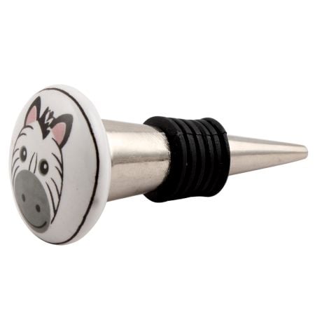 Zebra Flat Ceramic Wine Stopper
